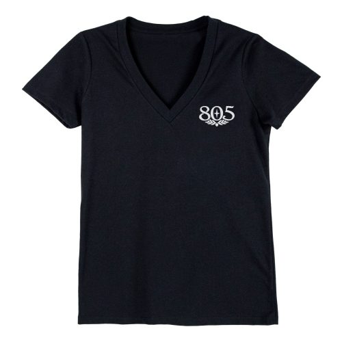 805 ladies black V Neck 1