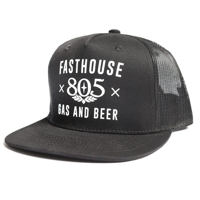 FHX805Gas BeerTruckerHat Black F